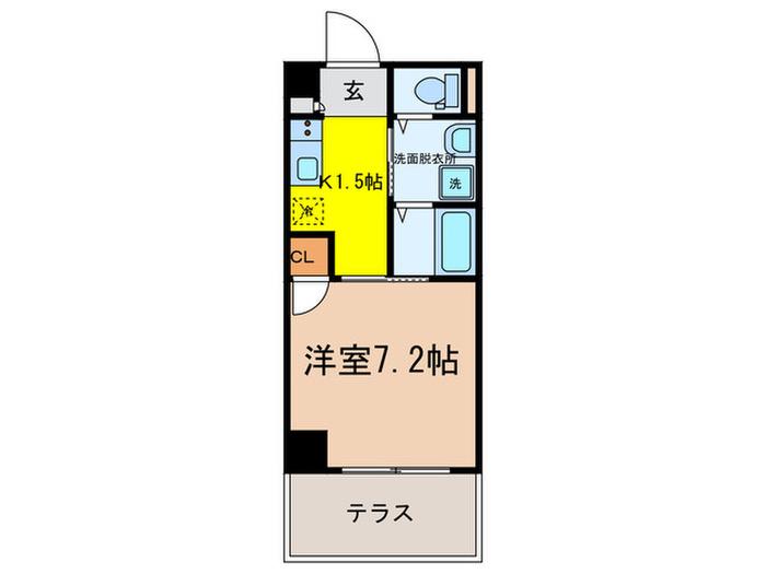 サワクモマンション(1K/1階)の間取り写真