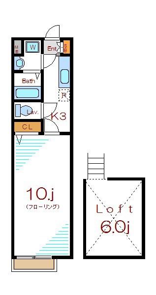 シャルメ(1K/2階)の間取り写真