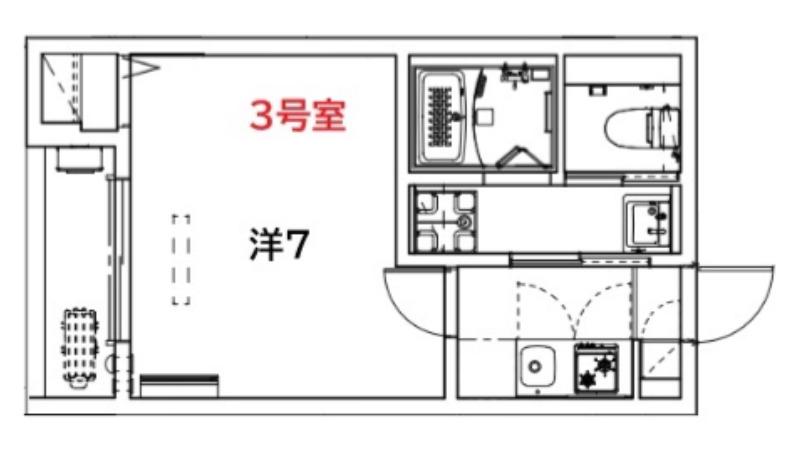 LE DE LA MAIN ELEVEE HIGASHIURAWA(1K/3階)の間取り写真