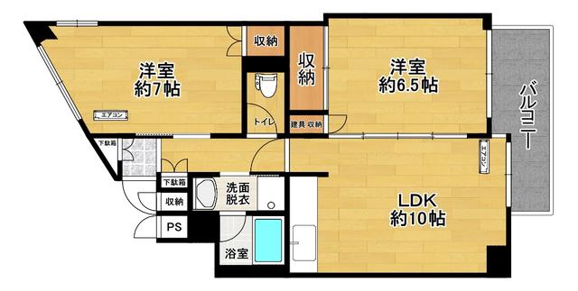 並木ガーデンヒルズ(2LDK/6階)の間取り写真