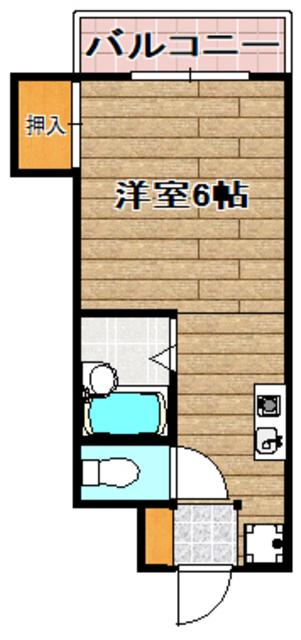 ＪＲ東海道本線 高槻駅 徒歩3分 4階建 築34年(1K/2階)の間取り写真