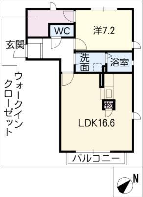 アイティー保呂(1LDK/2階)の間取り写真