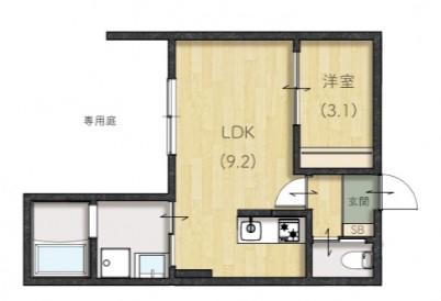 LIEN翠町(1LDK/1階)の間取り写真