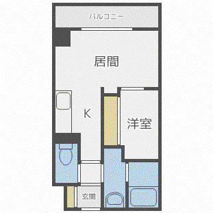 HF東札幌レジデンス(1LDK/4階)の間取り写真