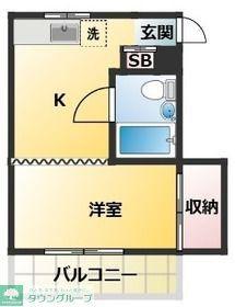 東武練馬IMAハウス(1K/4階)の間取り写真