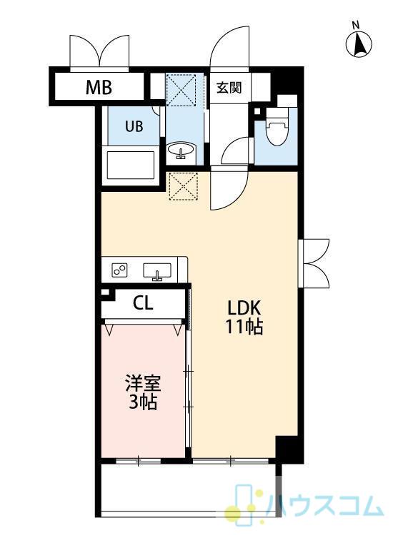 石塚ハイム(1LDK/3階)の間取り写真