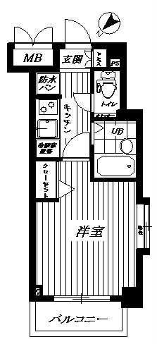 アヴィニティー上板橋(1K/2階)の間取り写真