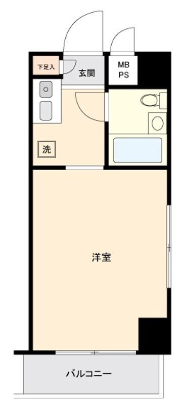 ペガサスマンション千束(ワンルーム/2階)の間取り写真
