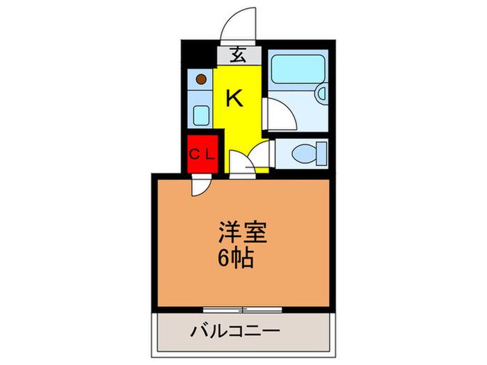 ブルー・フィールド(1K/3階)の間取り写真