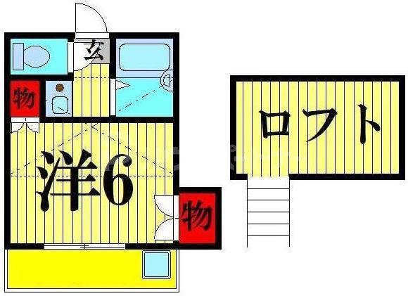 コアプラス草加吉町第1(1K/2階)の間取り写真
