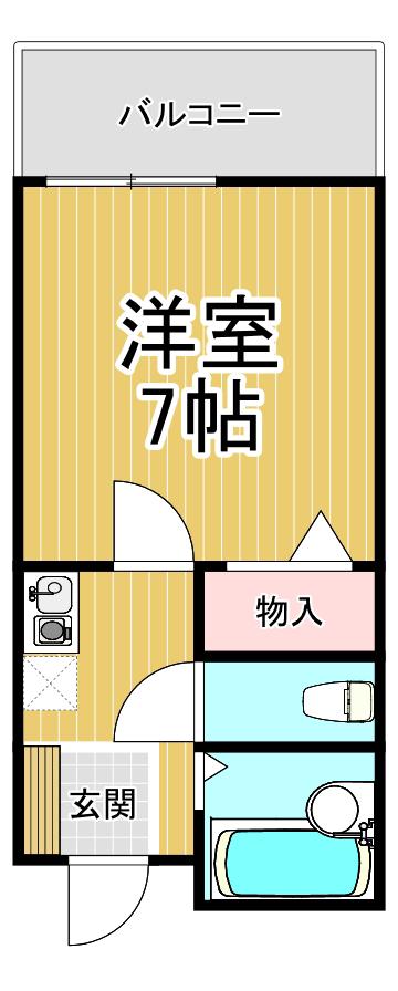 エルロン21(1K/3階)の間取り写真