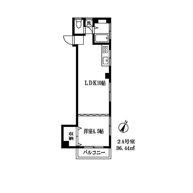 ドミール不二(1LDK/2階)の間取り写真