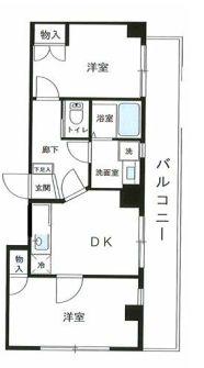 ぺリグリンアパートメント(2DK/2階)の間取り写真