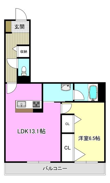雅 シャーメゾン(1LDK/4階)の間取り写真