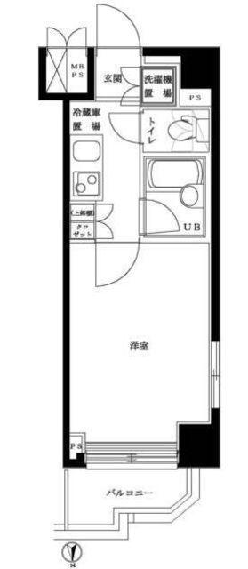 ルーブル野方三番館(1K/2階)の間取り写真
