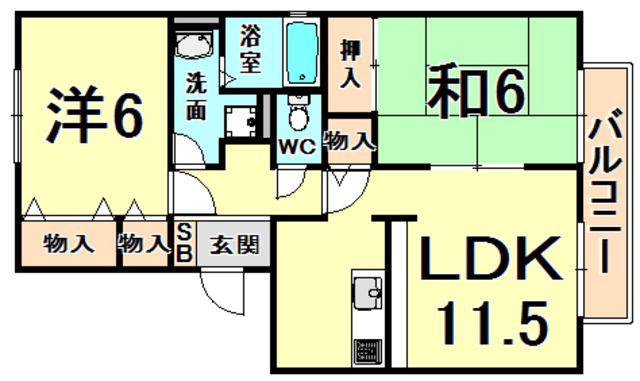 フレマリールNOMA(2LDK/2階)の間取り写真