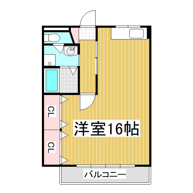 ヴィンヤードテラス(ワンルーム/2階)の間取り写真