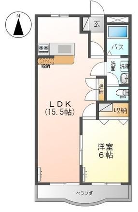 プリベール(1LDK/1階)の間取り写真
