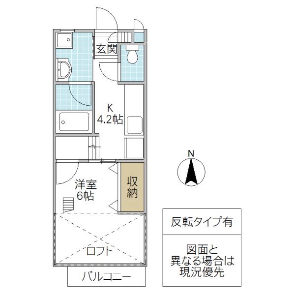 サンフェール(1K/2階)の間取り写真