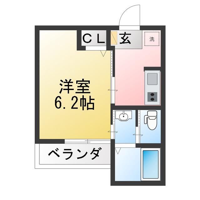 GRAN STELLA東川口(1K/2階)の間取り写真