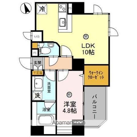 プレミアム菱屋西(1LDK/8階)の間取り写真