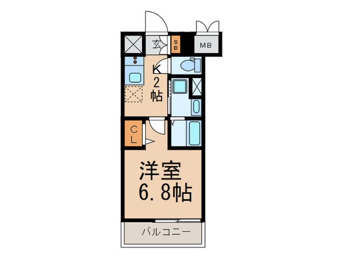 GLOIRE YZ(1K/4階)の間取り写真