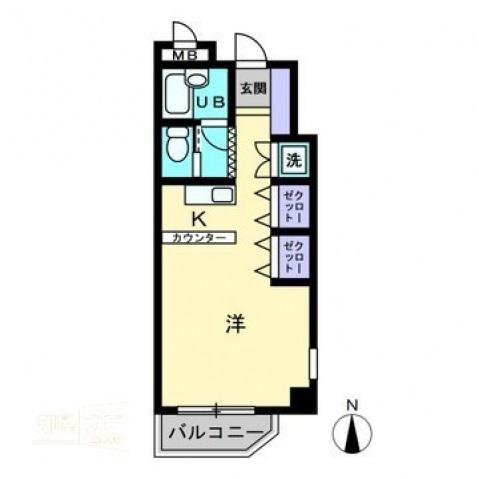 ラフィーネ塩上(1K/4階)の間取り写真