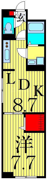 アヴァンスお花茶屋(1LDK/1階)の間取り写真
