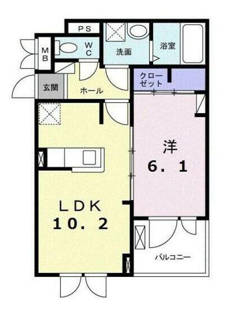 コンテ・ボヌール(1LDK/3階)の間取り写真