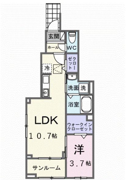 グラン イリーデ(1LDK/1階)の間取り写真