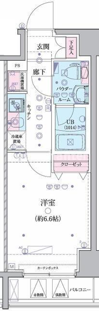 GENOVIA横浜関内SKYGARDEN(1K/4階)の間取り写真