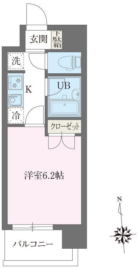 レジデンス門前仲町(1K/10階)の間取り写真