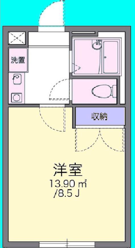 豊橋鉄道東田本線 赤岩口駅 徒歩20分 2階建 築29年(1K/1階)の間取り写真