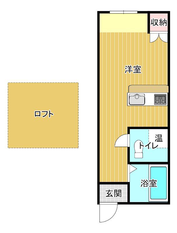 エアポート(ワンルーム/1階)の間取り写真