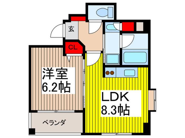 ソアラノーム北浦和(1LDK/2階)の間取り写真