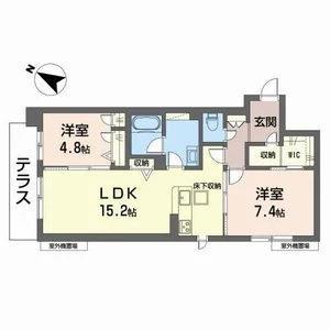 LUMIERE MAISON(2LDK/1階)の間取り写真