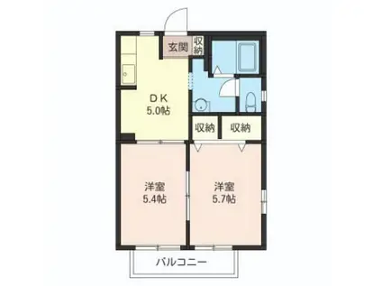 コスモS・K(2DK/1階)の間取り写真