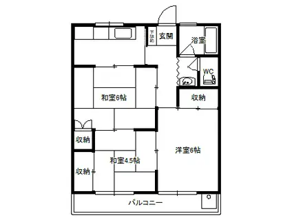 長島マンション(3K/1階)の間取り写真