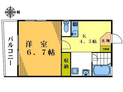 チェリーメゾン(1K/1階)の間取り写真