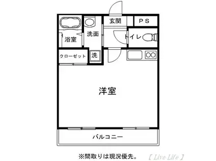 ガーデンアール(1K/1階)の間取り写真