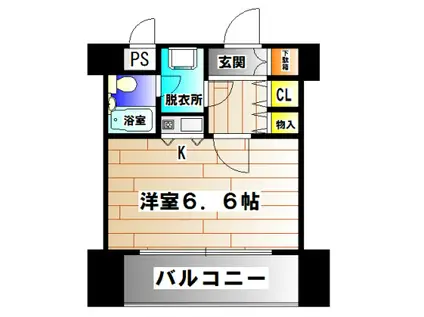 朝日プラザツインテージ神戸イースト(1K/3階)の間取り写真