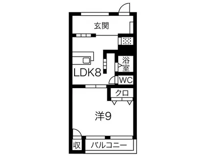 第3ハイツ志津(1LDK/3階)の間取り写真