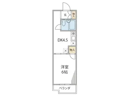 オリエント藤沢六会ハウス(1K/3階)の間取り写真
