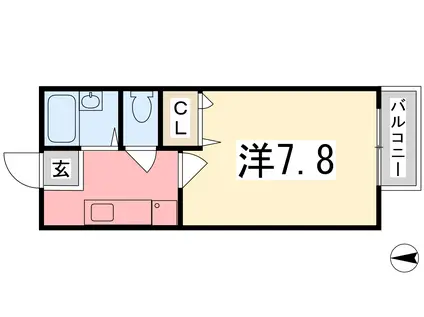 エトランス太子(1K/1階)の間取り写真