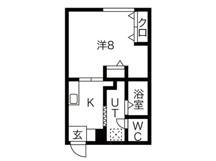 ハイツタキモト(1K/2階)の間取り写真