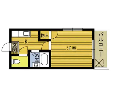 グリーンリーブス600(1K/1階)の間取り写真