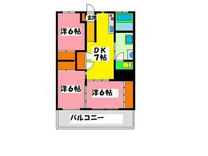 塚本ビル(3DK/3階)の間取り写真