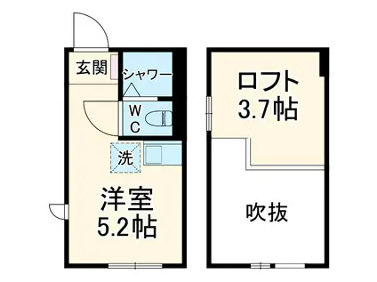 ルシェン和田町(ワンルーム/1階)の間取り写真