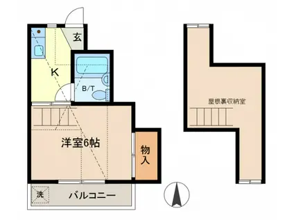 パインハウス松本(1K/2階)の間取り写真