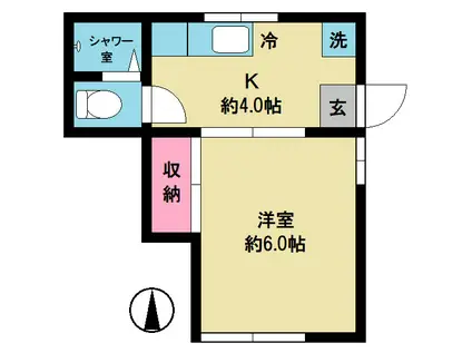 YKアパート(1K/1階)の間取り写真